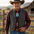 Southwest Real Turquoise Bolo Tie 49389