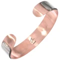 Two Toned Copper Silver Tribal Pattern Cuff Bracelet 49391