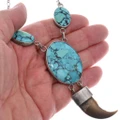 Real Turquoise Bear Claw Pendant 49397
