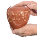 Hand Etched Pueblo Redware Pottery Olla 49408