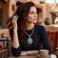Navajo Spiny Oyster Turquoise Pendant 49410