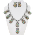Native American Turquoise Necklace Earrings Set 49419