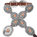 Navajo Spiny Oyster Sterling Silver Concho Belt 49436