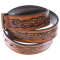 Vintage Western Style Leather Belt Hand Tooled Floral Pattern 50176