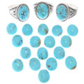 Blue Turquoise Ring Sterling Silver Thunderbird Mens Ring 49467