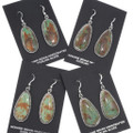 Green Turquoise French Hook Earrings Large Patagonia Stones 49471