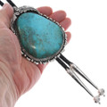 Statement Size 321 Carat Number Eight Turquoise Bolo Tie Sterling Silver 0426
