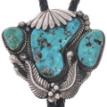 Vintage Navajo Sterling Silver Turquoise Bolo Tie 49486