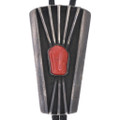 Old Pawn Navajo Sterling Silver Coral Bolo Tie 49487