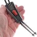 Large Sterling Silver Bolo Tie Coral Accent 49487