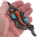 Large Turquoise Coral Nugget Statement Pendant 49494