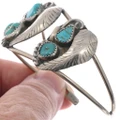Old Pawn Sterling Silver Turquoise Bracelet 49495