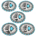 Turquoise  Silver Bear Track Design Belt Buckles 49499