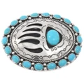 Sleeping Beauty Turquoise Bear Paw Navajo Belt Buckle 49499