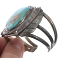 Vintage Turquoise Mountain Handmade Bracelet Cuff Sterling Silver 0482