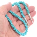 Beaded Turquoise Nugget Single Strand Necklace  22" Length 0272