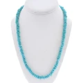 Beaded Turquoise Nugget Single Strand Necklace  22" Length 0272