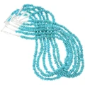 Beaded Turquoise Nugget Single Strand Necklace  22" Length 0272