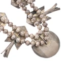 Vintage Sterling Silver Teepee Squash Blossom Necklace 49511
