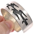 Vintage Hopi Overlay Bracelet Sterling Silver Cuff 0710