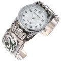 Vintage Sterling Silver Turquoise Inlay Watch Cuff 49516