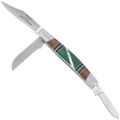 Southwest Gemstone Inlaid Handle Utitltity Pocket Knife 49523