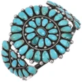Old Pawn Navajo Genuine Turquoise Cluster Bracelet 49525