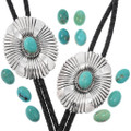 Sterling Silver Bolo Tie Blue Green Turquoise Stones 49451