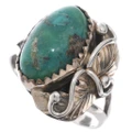 Vintage Navajo Green Turquoise Ring 49546