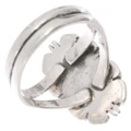 Native American Sterling Silver Spiderweb Turquoise Ring 49547