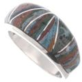 Vintage Inlaid Sterling Silver Ring 49548