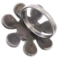 Mother of Pearl Turquoise Flower Old Pawn Ring Sterling Silver 3016