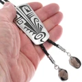 Authentic Hopi Bolo Tie Apache Tear Tips 49617