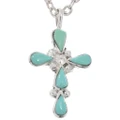 Sterling Silver Turquoise Zuni Cross Pendant 49632