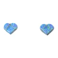 Zuni Blue Opal Heart Earrings 49637