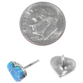 Blue Opal Heart Zuni Inlay Post Earrings 49637