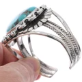 Spiderweb Turquoise Bracelet Sterling Silver Cuff 0532