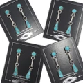 Zuni Inlay Turquoise Dangle Post Earrings 49650