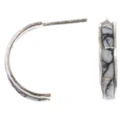 White Buffalo Inlay Navajo Half Hoop Earrings 49652