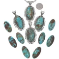 Real Turquoise Navajo Pendant High Grade Number 8 Stones 49655