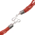 Natural Red Coral Necklace Sterling Silver Ends 49661