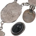Authentic Old Pawn Onyx Necklace Navajo Artist Henrietta Yesele Signed 49665