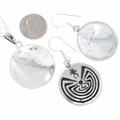 Man in the Maze Pendant Matching French Hook Earrings 50269