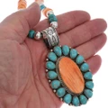 Natural Turquoise Spiny Oyster Navajo Necklace 49696