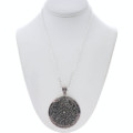 Large Sterling Silver Filigree Pendant 925 INDIA 7558