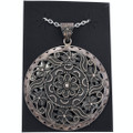 Large Sterling Silver Filigree Pendant 925 INDIA 7558
