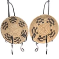 Lot of Two Traditional Vintage Papago Basket Hand Woven Tray 0184