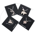 Four Small Pendants Turquoise Opal Bear and Gold Kokopelli 7563
