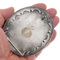 Gold Horse Engraved Western Belt Buckle Sterling Silver 0817