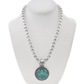 Real Turquoise Pendant Navajo Sterling Silver 49746